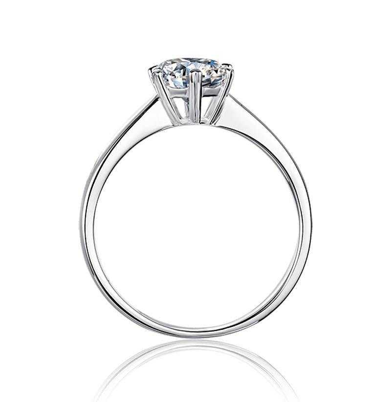 Baikalla Sterling Silver Moissanite Ring Baikalla™ &quot;Dola&quot; Sterling Silver Moissanite 6 Prong Promise Ring