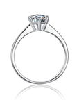 Baikalla Sterling Silver Moissanite Ring Baikalla™ "Dola" Sterling Silver Moissanite 6 Prong Promise Ring