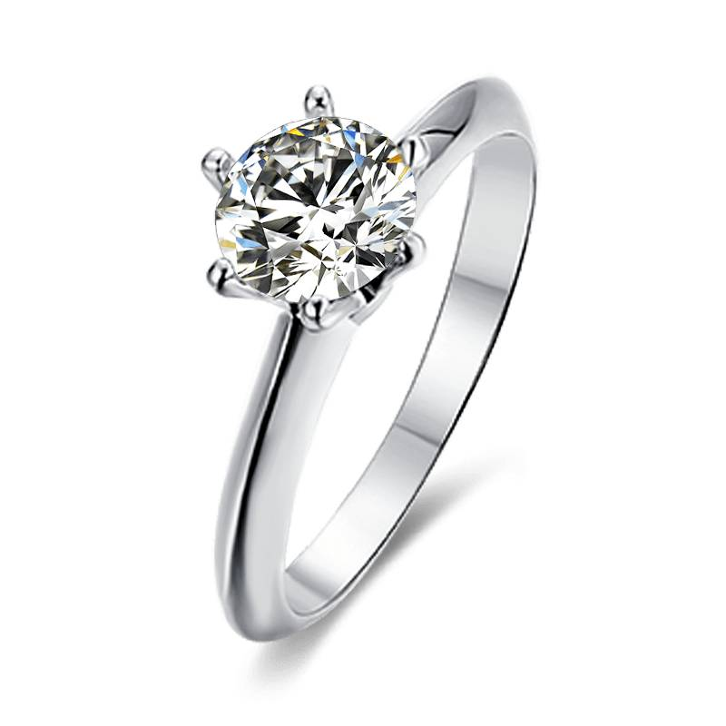 Baikalla 4 Baikalla™ &quot;Annie&quot; Sterling Silver Moissanite 6 Prong Promise Ring