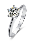 Baikalla 4 Baikalla™ "Annie" Sterling Silver Moissanite 6 Prong Promise Ring