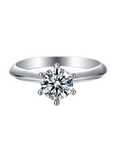 Baikalla Baikalla™ "Annie" Sterling Silver Moissanite 6 Prong Promise Ring