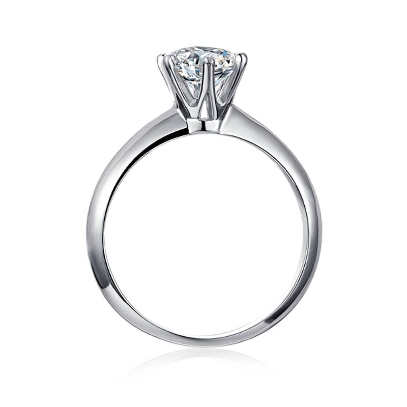 Baikalla Baikalla™ "Annie" Sterling Silver Moissanite 6 Prong Promise Ring