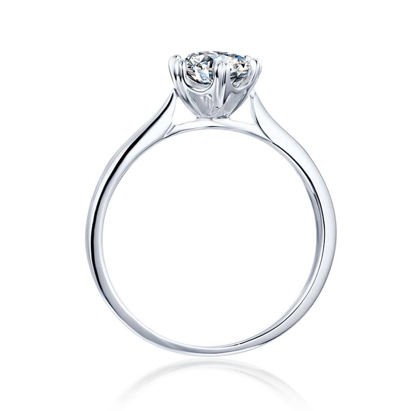 Baikalla Baikalla™ "Mariana" Sterling Silver Moissanite 6 Prong Promise Ring