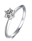 Baikalla 4 Baikalla™ "Luna" Sterling Silver Moissanite 6 Prong Promise Ring