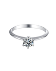 Baikalla Baikalla™ "Luna" Sterling Silver Moissanite 6 Prong Promise Ring