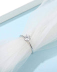 Baikalla Baikalla™ "Luna" Sterling Silver Moissanite 6 Prong Promise Ring