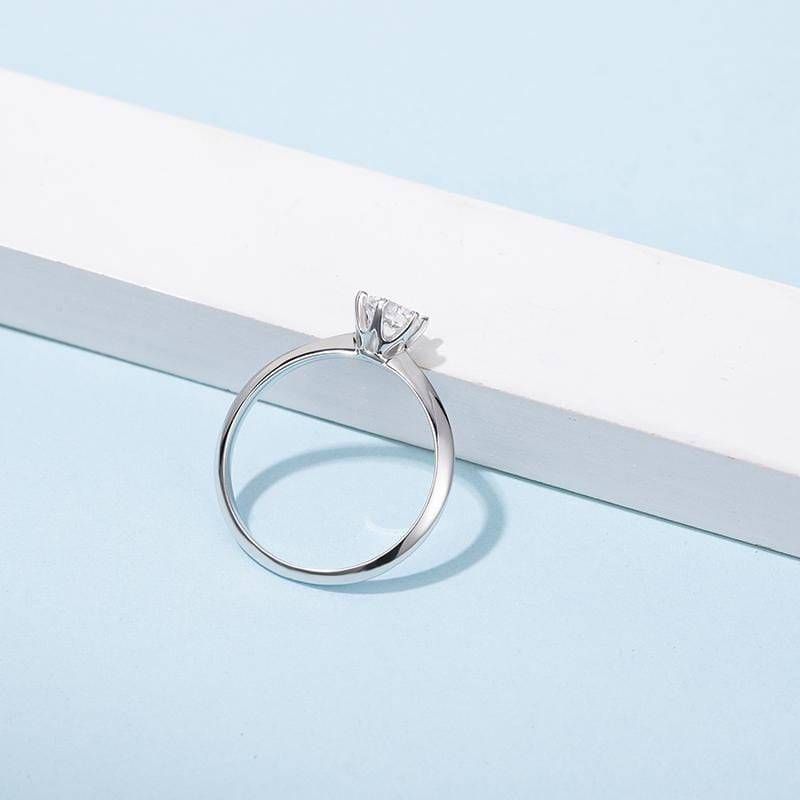 Baikalla Baikalla™ &quot;Luna&quot; Sterling Silver Moissanite 6 Prong Promise Ring