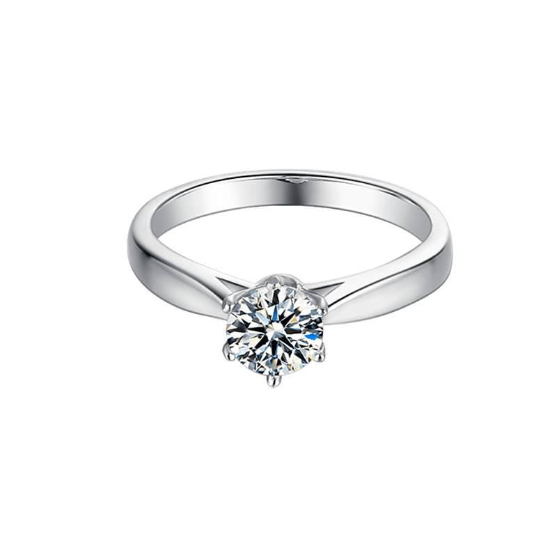 Baikalla Baikalla™ "Lucia" Sterling Silver Moissanite 6 Prong Promise Ring