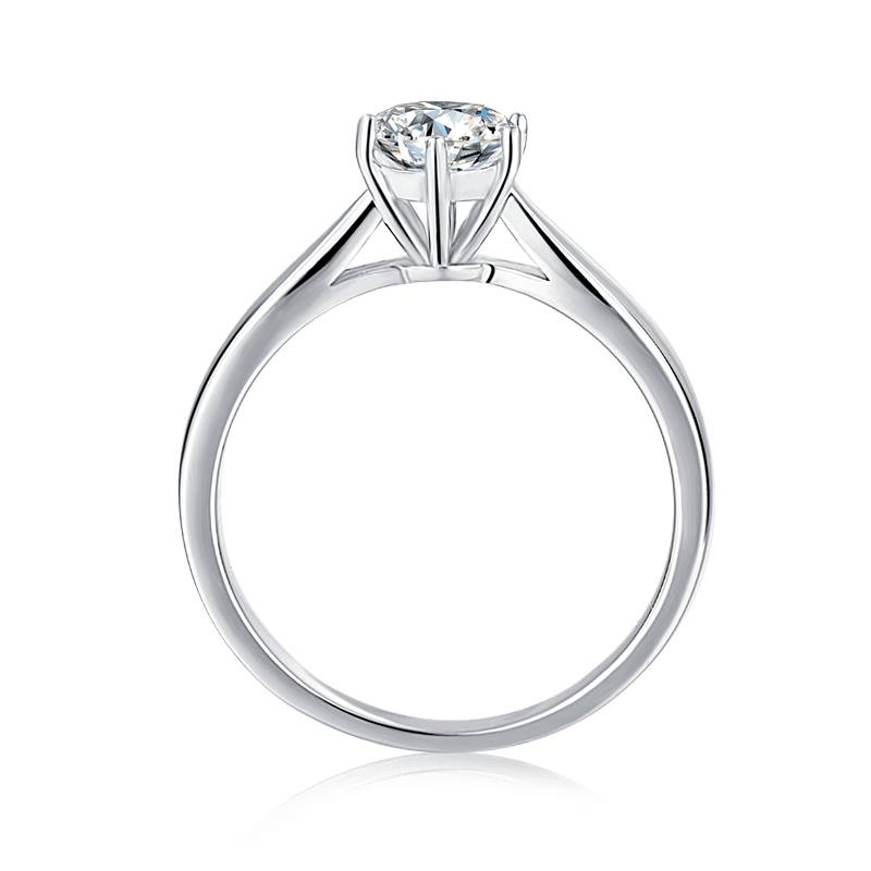 Baikalla Baikalla™ &quot;Lucia&quot; Sterling Silver Moissanite 6 Prong Promise Ring