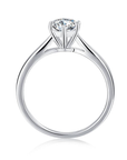 Baikalla Baikalla™ "Lucia" Sterling Silver Moissanite 6 Prong Promise Ring