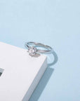 Baikalla Baikalla™ "Lucia" Sterling Silver Moissanite 6 Prong Promise Ring