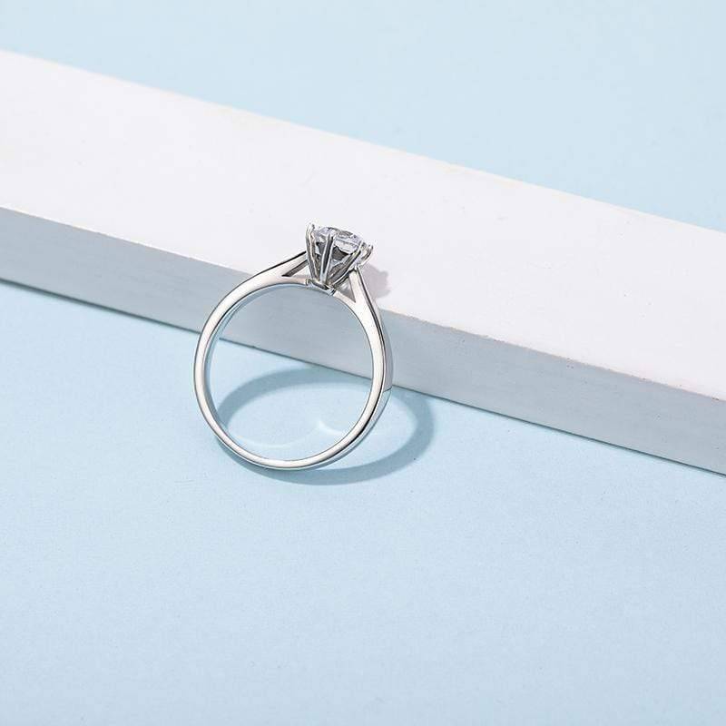 Baikalla Baikalla™ "Lucia" Sterling Silver Moissanite 6 Prong Promise Ring