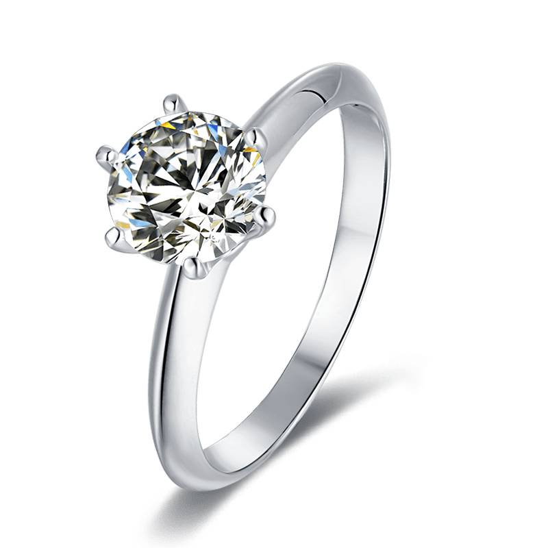 Baikalla Sterling Silver Moissanite Ring 7 Baikalla™ &quot;Layla&quot; Sterling Silver Moissanite Luxury 1.5 CT 6 Prong Promise Ring