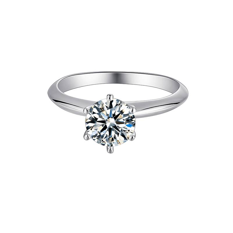 Baikalla Sterling Silver Moissanite Ring 4 Baikalla™ &quot;Layla&quot; Sterling Silver Moissanite Luxury 1.5 CT 6 Prong Promise Ring