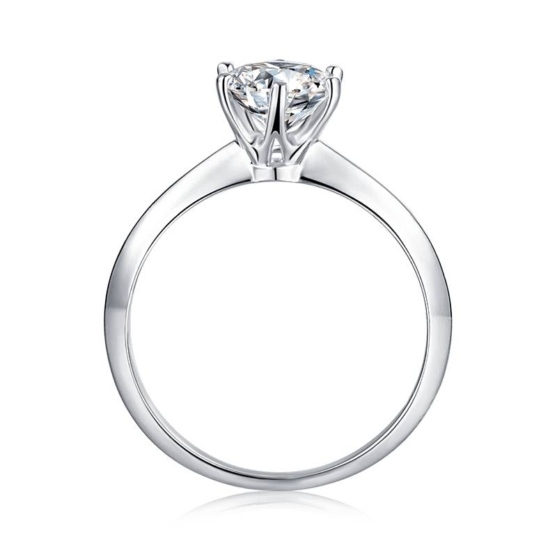 Baikalla Sterling Silver Moissanite Ring Baikalla™ &quot;Layla&quot; Sterling Silver Moissanite Luxury 1.5 CT 6 Prong Promise Ring