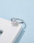 Baikalla Sterling Silver Moissanite Ring Baikalla™ "Layla" Sterling Silver Moissanite Luxury 1.5 CT 6 Prong Promise Ring