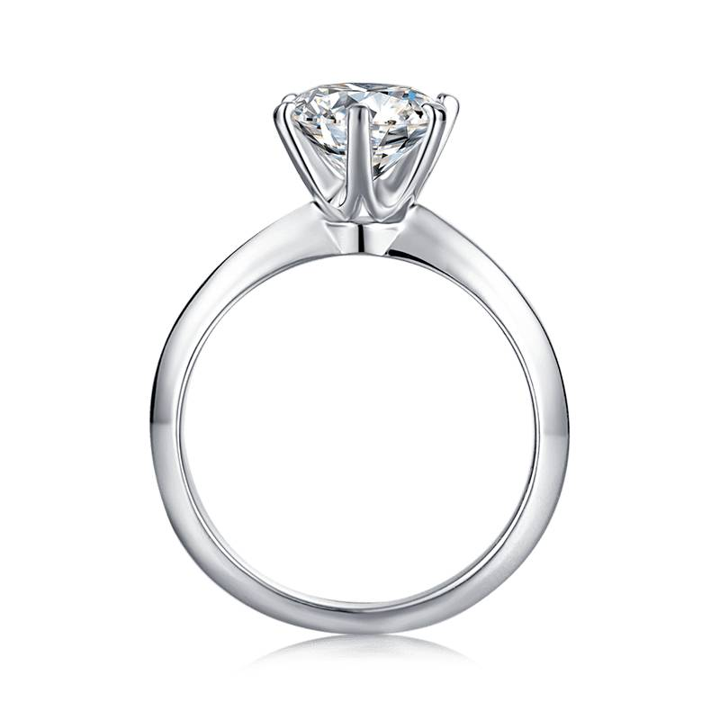 Baikalla Sterling Silver Moissanite Ring Baikalla™ &quot;Scarlett&quot; Sterling Silver Moissanite Luxury 2 CT 6 Prong Promise Ring