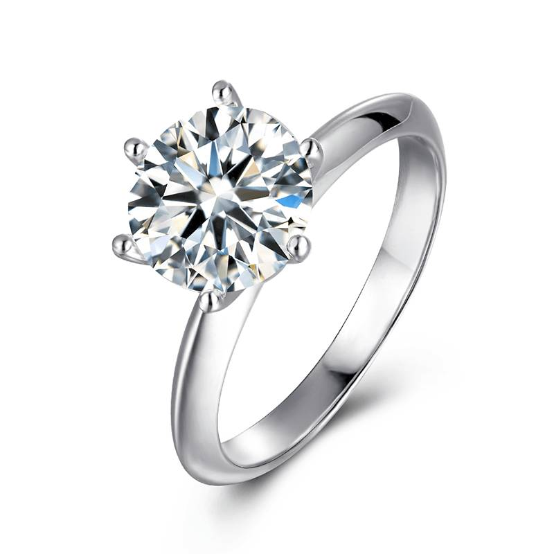 Baikalla Sterling Silver Moissanite Ring 4 Baikalla™ &quot;Luna&quot; Sterling Silver Moissanite Luxury 3 CT 6 Prong Promise Ring