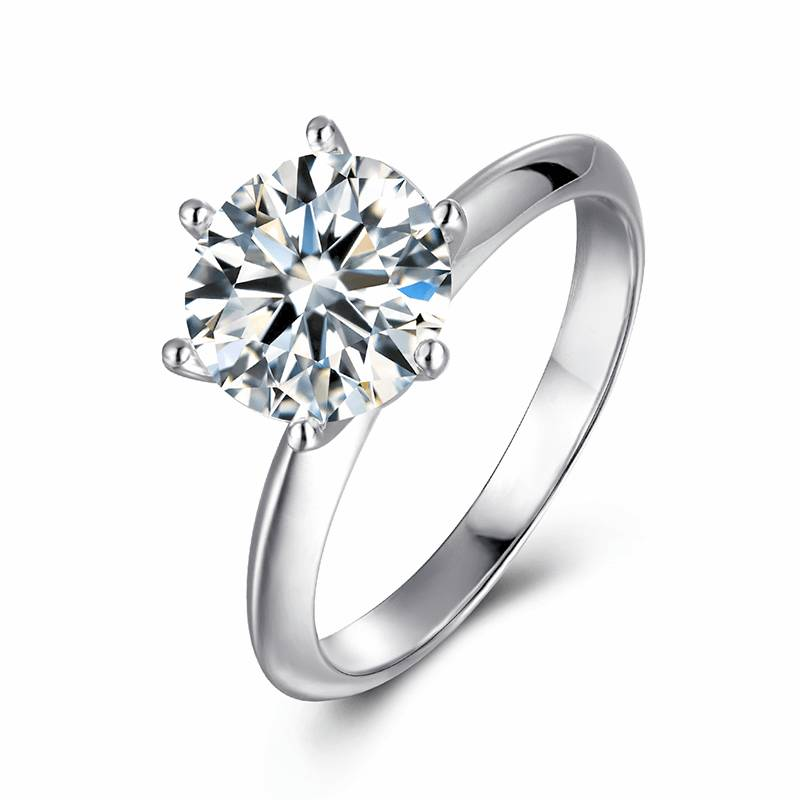 Baikalla Sterling Silver Moissanite Ring 4 Baikalla™ &quot;Amelia&quot; Sterling Silver Moissanite 5 CT Luxury  6 Prong Promise Ring