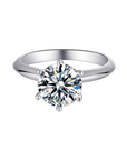 Baikalla Sterling Silver Moissanite Ring 4.5 Baikalla™ "Amelia" Sterling Silver Moissanite 5 CT Luxury  6 Prong Promise Ring