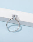 Baikalla Sterling Silver Moissanite Ring Baikalla™ "Luna" Sterling Silver Moissanite Luxury 3 CT 6 Prong Promise Ring