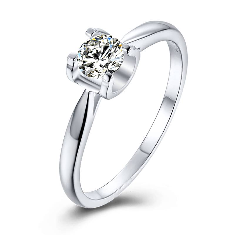 Baikalla 4 Baikalla™ &quot;Daniela&quot; Sterling Silver Moissanite 4 Prong Promise Ring