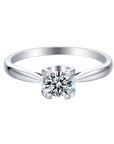 Baikalla Baikalla™ "Daniela" Sterling Silver Moissanite 4 Prong Promise Ring