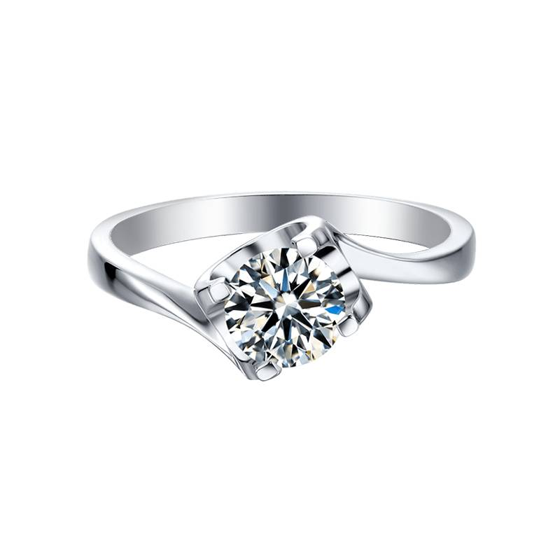 Baikalla Baikalla™ "Camila" Sterling Silver Moissanite 4 Prong Promise Ring