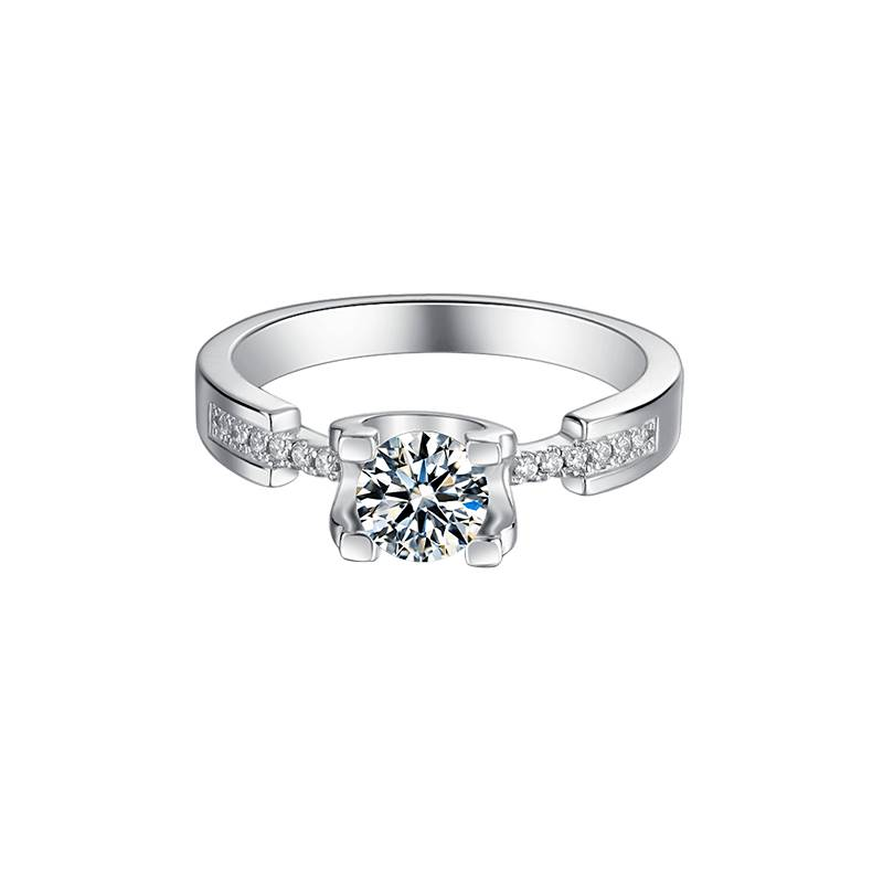 Baikalla Baikalla™ &quot;Samantha&quot; Sterling Silver Moissanite 4 Prong Promise Ring