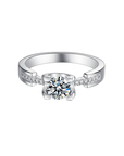 Baikalla Baikalla™ "Samantha" Sterling Silver Moissanite 4 Prong Promise Ring