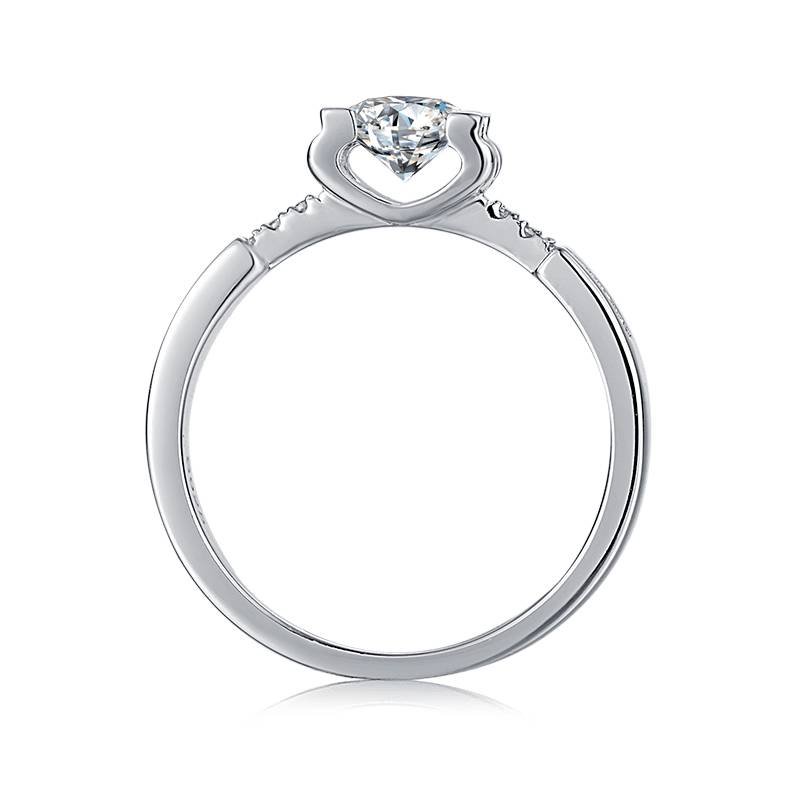 Baikalla Baikalla™ "Samantha" Sterling Silver Moissanite 4 Prong Promise Ring