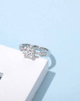 Baikalla Baikalla™ "Samantha" Sterling Silver Moissanite 4 Prong Promise Ring