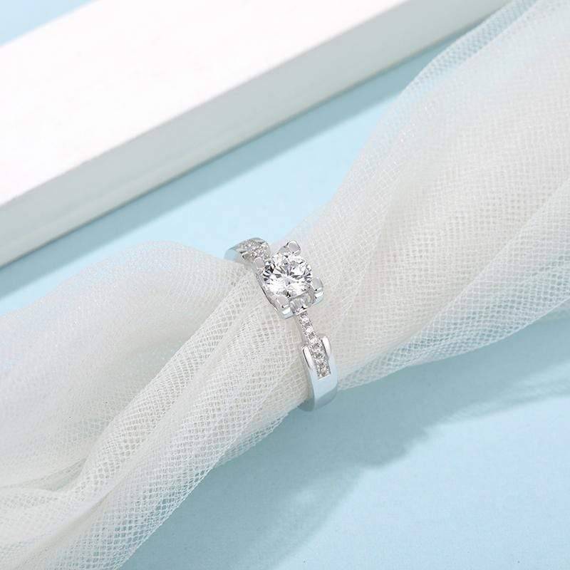 Baikalla Baikalla™ &quot;Samantha&quot; Sterling Silver Moissanite 4 Prong Promise Ring