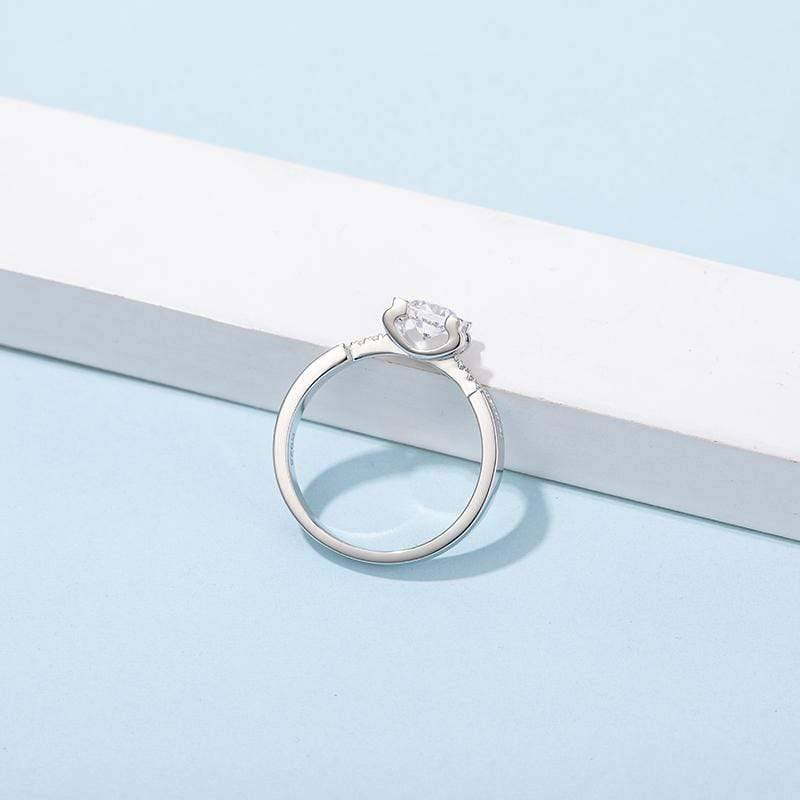 Baikalla Baikalla™ "Samantha" Sterling Silver Moissanite 4 Prong Promise Ring