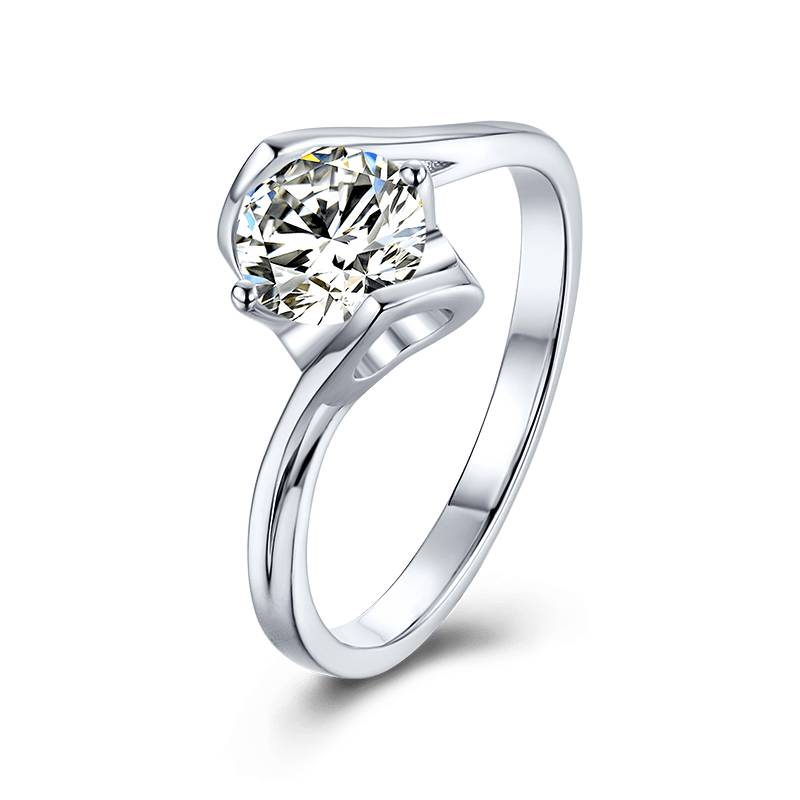 Baikalla Baikalla™ &quot;Annie&quot; Sterling Silver Moissanite 6 Prong Promise Ring