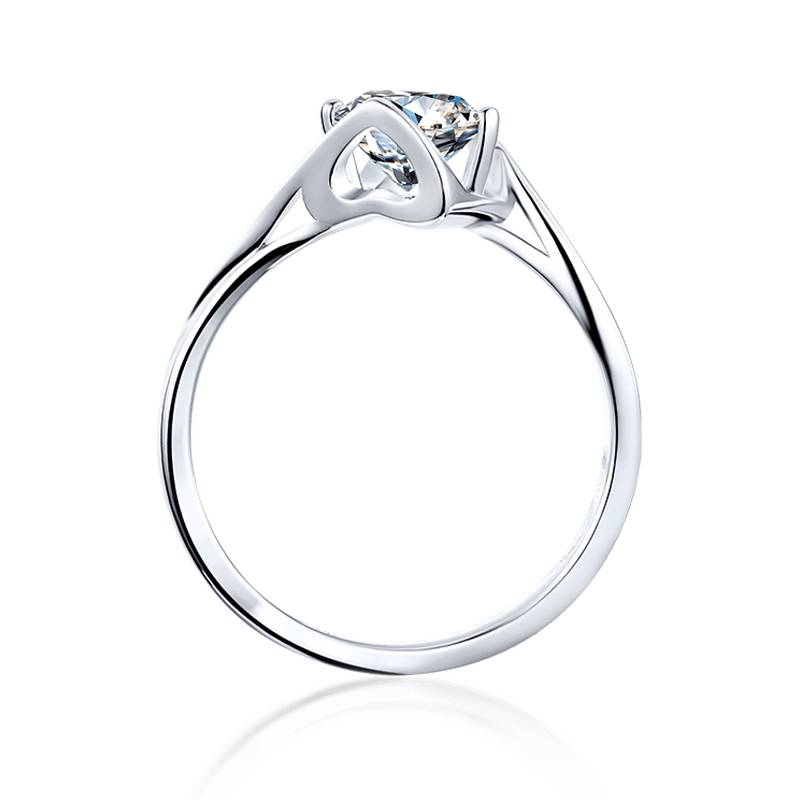 Baikalla Baikalla™ "Annie" Sterling Silver Moissanite 6 Prong Promise Ring