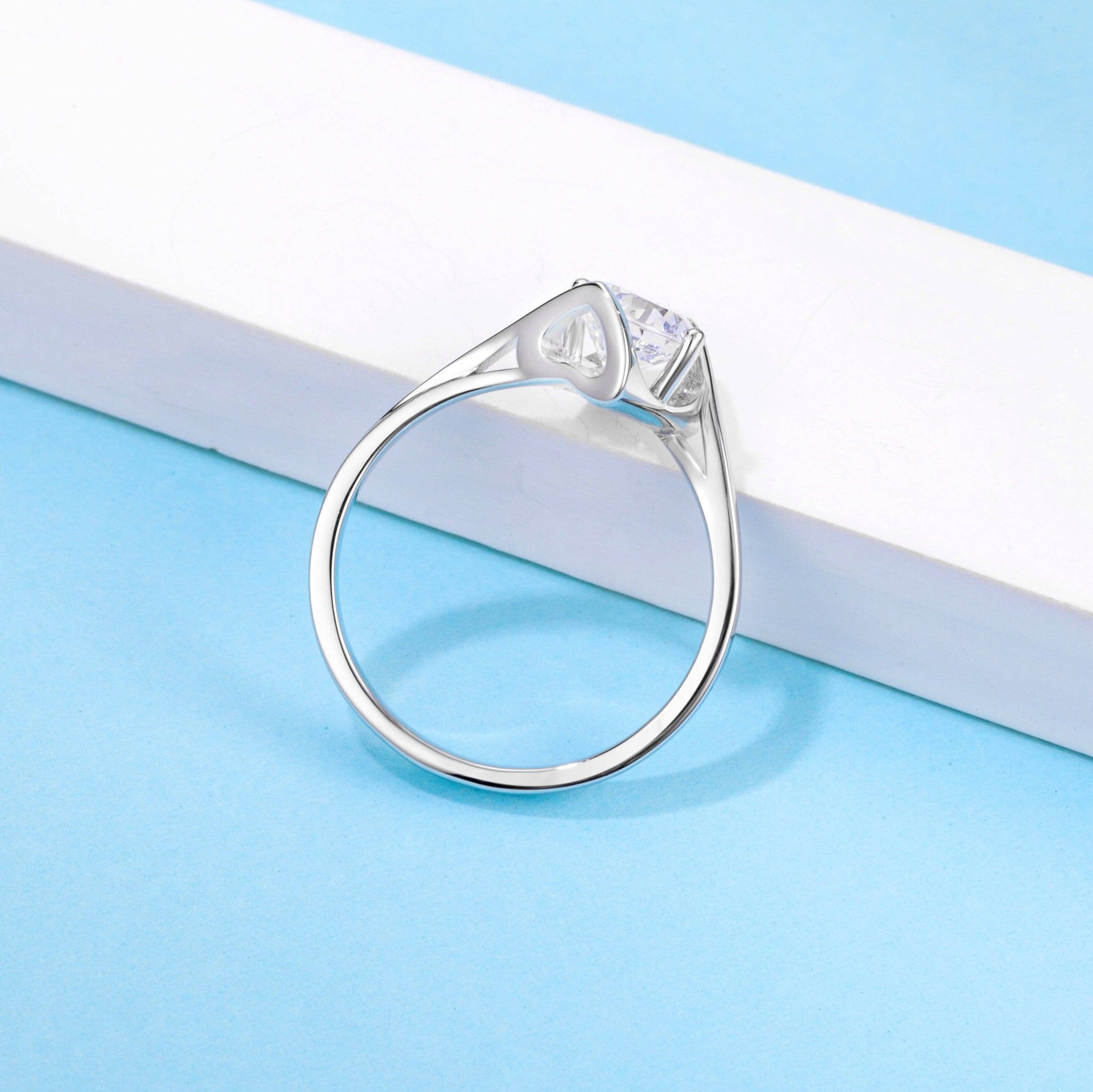 Baikalla Baikalla™ &quot;Annie&quot; Sterling Silver Moissanite 6 Prong Promise Ring