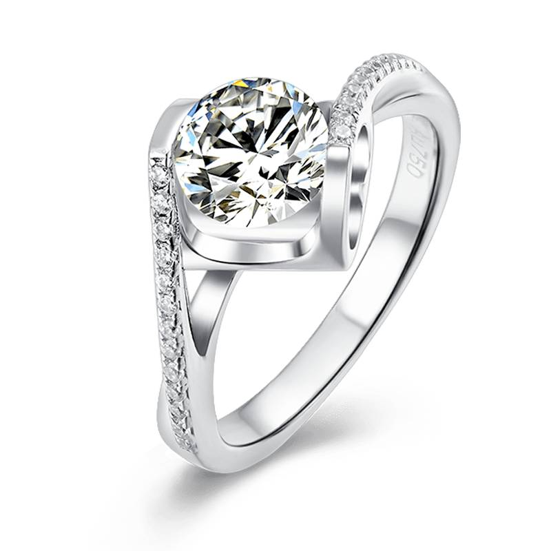 Baikalla Baikalla™ &quot;Annie&quot; Sterling Silver Moissanite 6 Prong Promise Ring