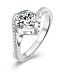 Baikalla Baikalla™ "Annie" Sterling Silver Moissanite 6 Prong Promise Ring