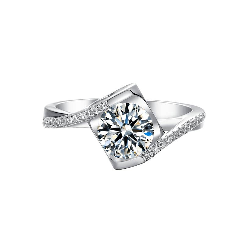 Baikalla 4 Baikalla™ &quot;Annie&quot; Sterling Silver Moissanite 6 Prong Promise Ring