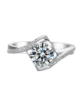 Baikalla 4 Baikalla™ "Annie" Sterling Silver Moissanite 6 Prong Promise Ring