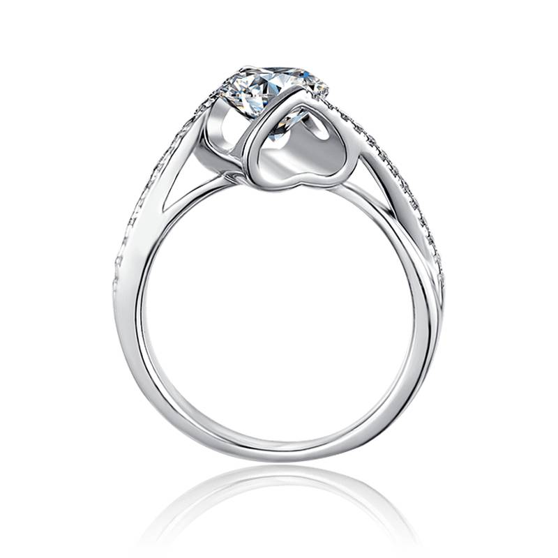 Baikalla Baikalla™ &quot;Annie&quot; Sterling Silver Moissanite 6 Prong Promise Ring