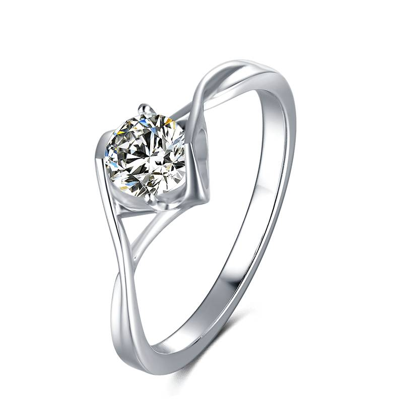 Baikalla 4 Baikalla™ &quot;Janne&quot; Sterling Silver Moissanite 4 Prong Promise Ring