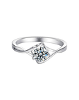 Baikalla Baikalla™ "Janne" Sterling Silver Moissanite 4 Prong Promise Ring