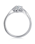 Baikalla Baikalla™ "Janne" Sterling Silver Moissanite 4 Prong Promise Ring