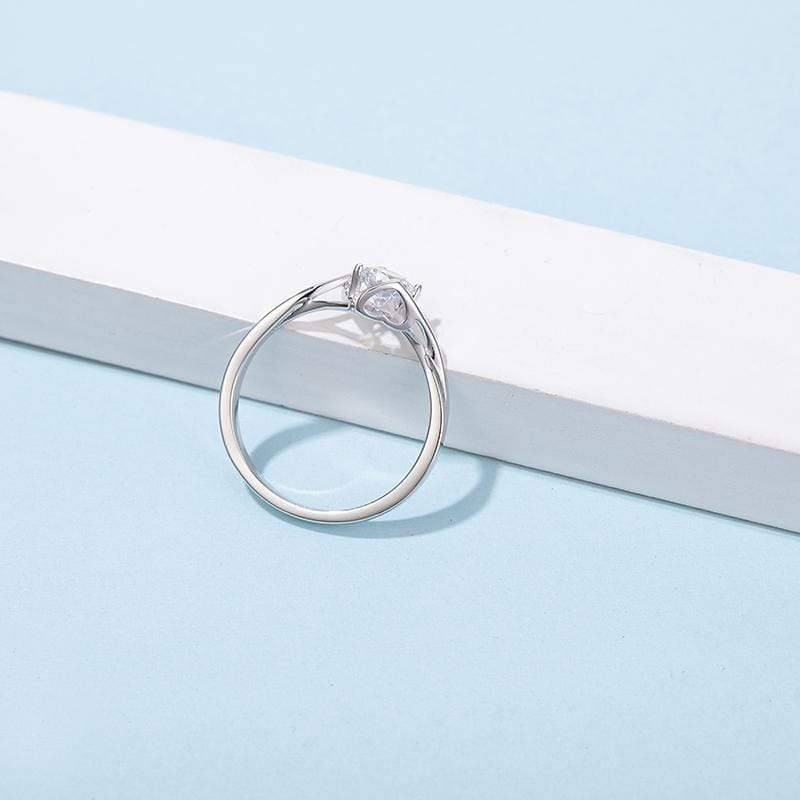 Baikalla Baikalla™ &quot;Janne&quot; Sterling Silver Moissanite 4 Prong Promise Ring