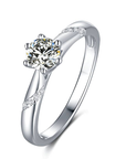 Baikalla 4 Baikalla™ "Deborah" Sterling Silver Moissanite 6 Prong Promise Ring