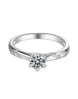 Baikalla Baikalla™ "Deborah" Sterling Silver Moissanite 6 Prong Promise Ring