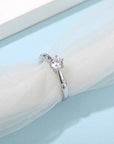 Baikalla Baikalla™ "Deborah" Sterling Silver Moissanite 6 Prong Promise Ring