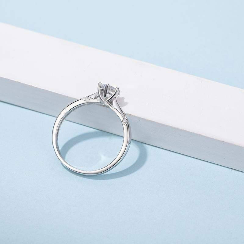 Baikalla Baikalla™ &quot;Deborah&quot; Sterling Silver Moissanite 6 Prong Promise Ring